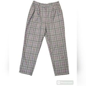 ASOS Design Smart Pants Tapered Purple Pow Check Plaid Women's size 6